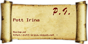 Pott Irina névjegykártya